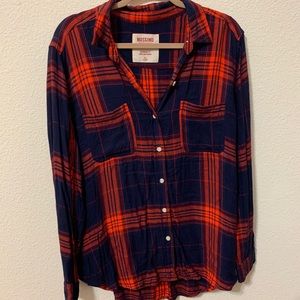 Red & Blue Plaid Button Up Shirt